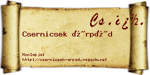 Csernicsek Árpád névjegykártya