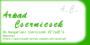 arpad csernicsek business card